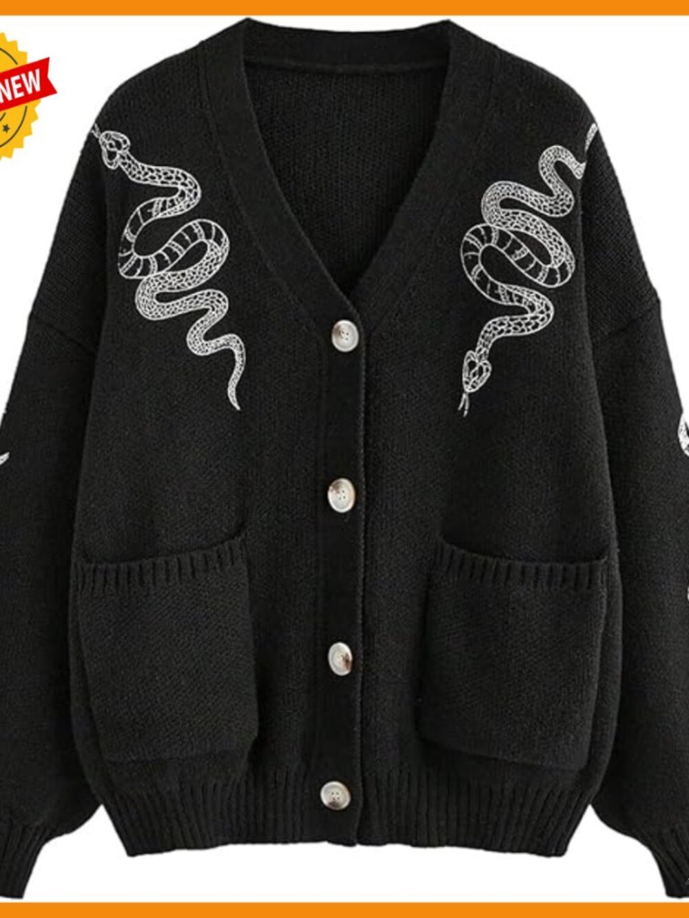 Cropped Cardigan V-Neck Long Sleeve Button Down Floral Embroidery Knit Sweater